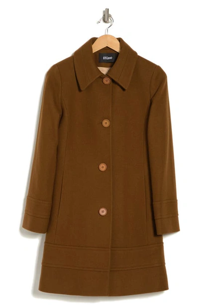 Fleurette Fitted Luxe Wool Blend Coat In Rust ModeSens