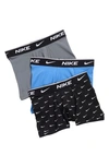 Nike Kids' Assorted 3-pack Stretch Cotton Boxer Briefs In Black/ White