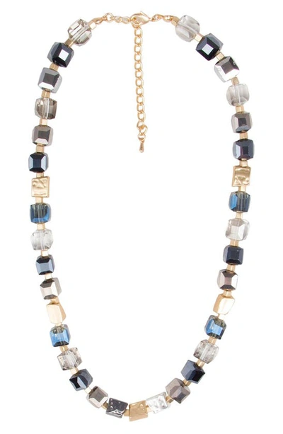 Saachi Glass Beaded Necklace In Navy