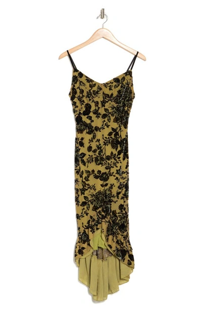 green emerald velvet dress Sage Green Betsey Johnson 90s Pink Floral Satin Dress – Empress Vintage main image 1
