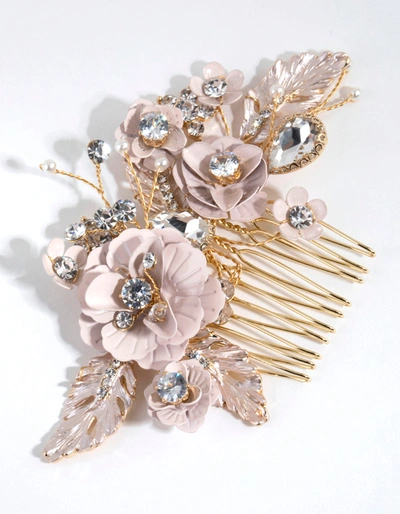 Lovisa Matte Flower Jewel Comb In Pink