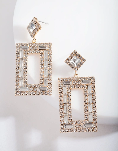 Lovisa Small Square Diamante Drop Earrings In Silver