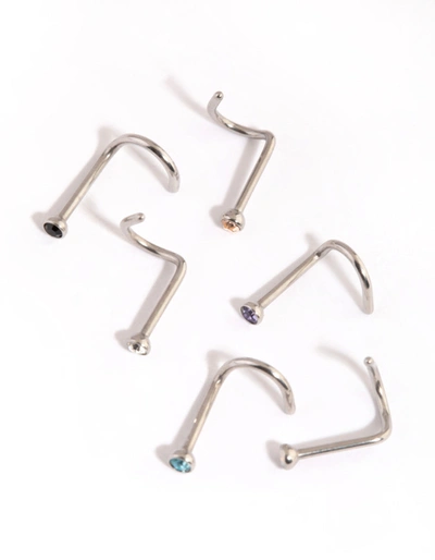 Lovisa Surgical Steel Frosty Nose Stud Pack In Silver