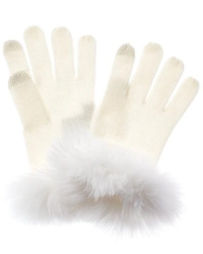 Sofiacashmere Cashmere Gloves In White