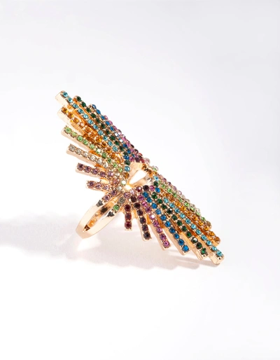 Lovisa Statement Spray Diamante Ring In Multi