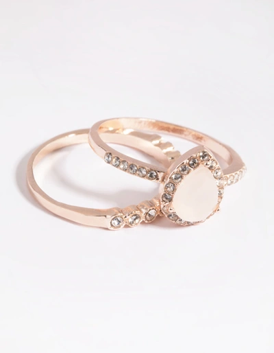 Lovisa Rose Gold Cat Eye Ring Stack Pack In Multi
