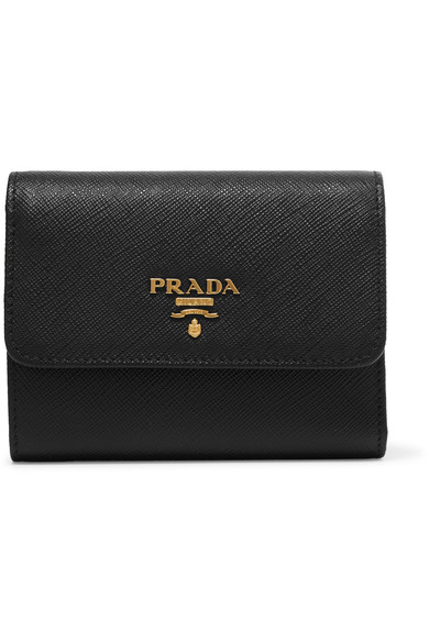 Prada Textured-leather Wallet In Eero | ModeSens