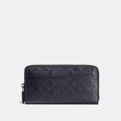 Coach Accordion Wallet In Signature Crossgrain Leather In : Midnight ...