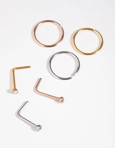 Lovisa 5mm Thick 6-pack Nose Ring In Gold