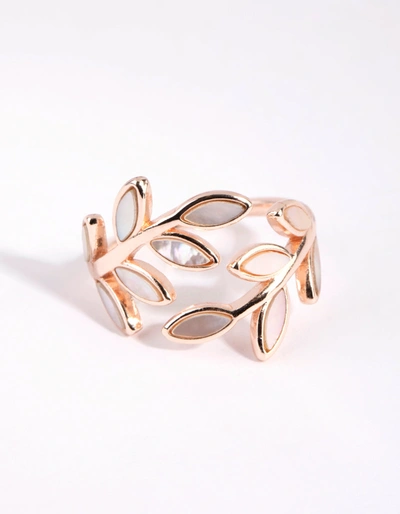 Lovisa Rose Gold Pink Enamel Butterfly Ring In Multi