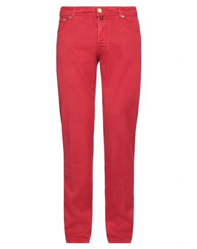 Jacob Cohёn Man Pants Red Size 34 Cotton, Elastane