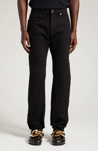 Jw Anderson Twisted Slim Fit Jeans In Black