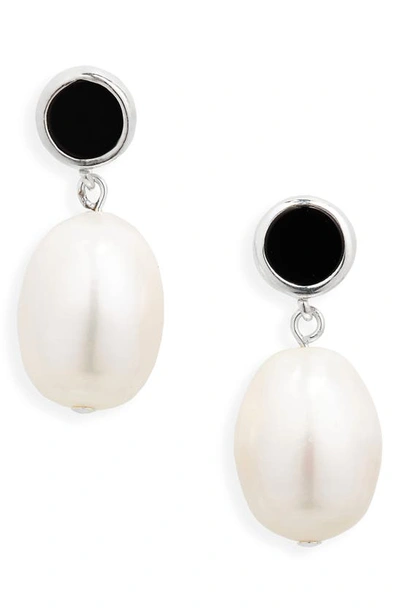 Sophie Buhai Neue Pearl Drop Earrings In Onyx