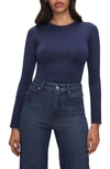 Good American Scuba Crewneck Bodysuit In Ink Blue003