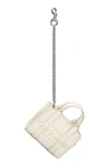 Marc Jacobs The Nano Tote Bag Charm In Cotton/ Silver