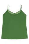 Uwila Warrior Happy Seamless Lace Trim Camisole In Kale