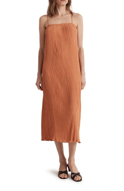 Madewell The Goldie Plissé Dress In Sunset Haze