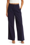 Open Edit Wide Leg Suit Trousers In Navy Baritone