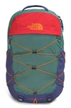 The North Face Kids' Borealis Backpack In Dark Sage/ Fiery Red/blue