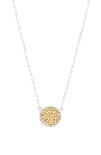 Anna Beck Classic Reversible Disc Pendant Necklace In Two Tone