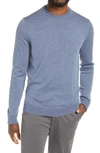 Nordstrom Washable Merino Crewneck Sweater In Blue Melange