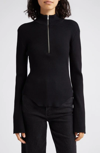 Gestuz Yasmia Half Zip Rib Jumper In Black