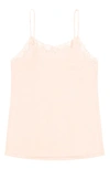 Uwila Warrior Soft Silk Lace Trim Camisole In Rose Quartz