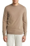 Nordstrom Cotton & Cashmere Crewneck Sweater In Brown Nutmeg