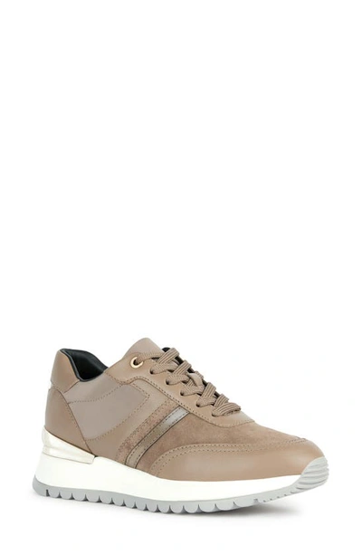 Geox Desya Sneaker In Dk Taupe