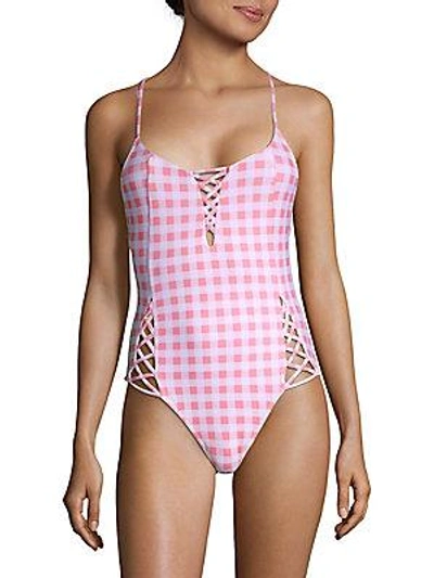 6 Shore Road One-piece Gingham Swimsuit In Rose