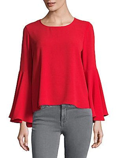 Vince Camuto Bell-sleeve Top In Bright Crimson