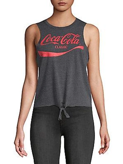 Chaser Tie Front Muscle Tank Top In Black