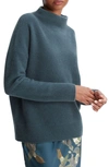 Vince Boiled Cashmere Funnel-neck Pullover In Azurine