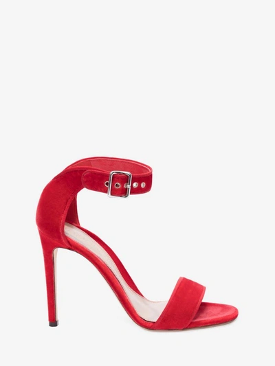 Alexander Mcqueen Ankle Strap Sandal In Flame/red