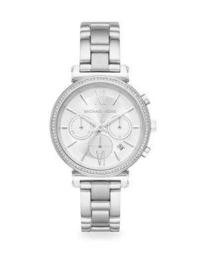 Michael Kors Sofie Watch, 39mm X 47mm In White/silver