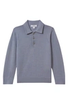 Reiss Boys' Trafford Jr Wool Polo Sweater - Little Kid In Porcelain Blue