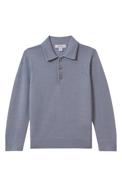 Reiss Boys' Trafford Jr Wool Polo Sweater - Little Kid In Porcelain Blue