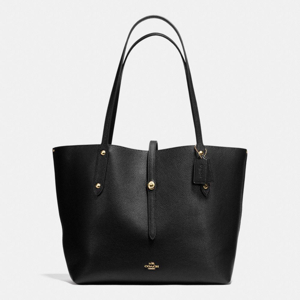 Coach Market Leather Tote In Black ModeSens