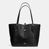 Coach Market Leather Tote In Black