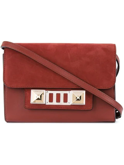 Proenza Schouler Nubuck Ps11 Wallet With Strap In Red