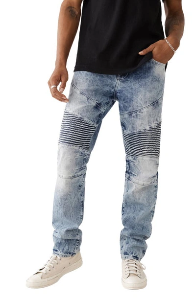 True Religion Brand Jeans Rocco Moto Renegade Skinny Jeans In Upside Light Wash