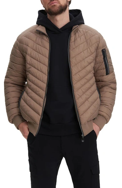 Noize Alex Chevron Quilted Puffer Jacket In Leafless Tree