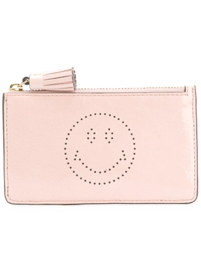 Anya Hindmarch Smiley Key Case In Pink