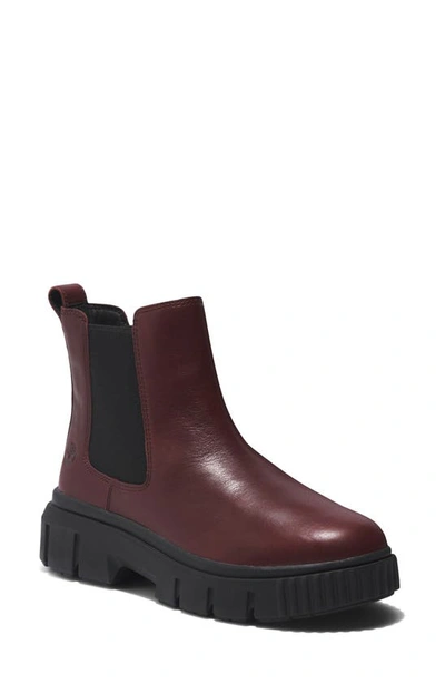 Timberland Greyfield Chelsea Boot In Burgundy Full Grain