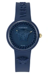 Versace Medusa Pop Silicone Watch, 39mm In Navy
