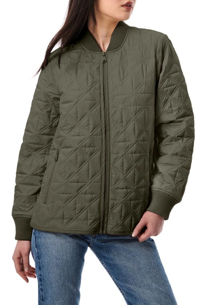 Bernardo Quilted Liner Jacket In Fig Leaf