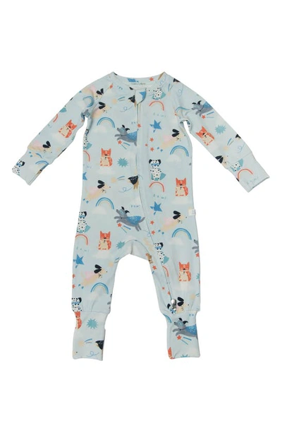 Loulou Lollipop Babies' Print Convertible Footie Pyjamas In Blue