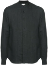 Sartorial Monk Mandarin Collar Shirt - Grey