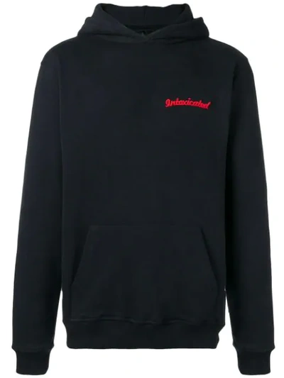 Intoxicated Logo Embroidered Hoodie In Black