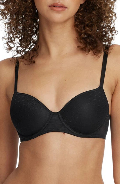 Skarlett Blue Dotty Underwire Convertible T-shirt Bra In Black